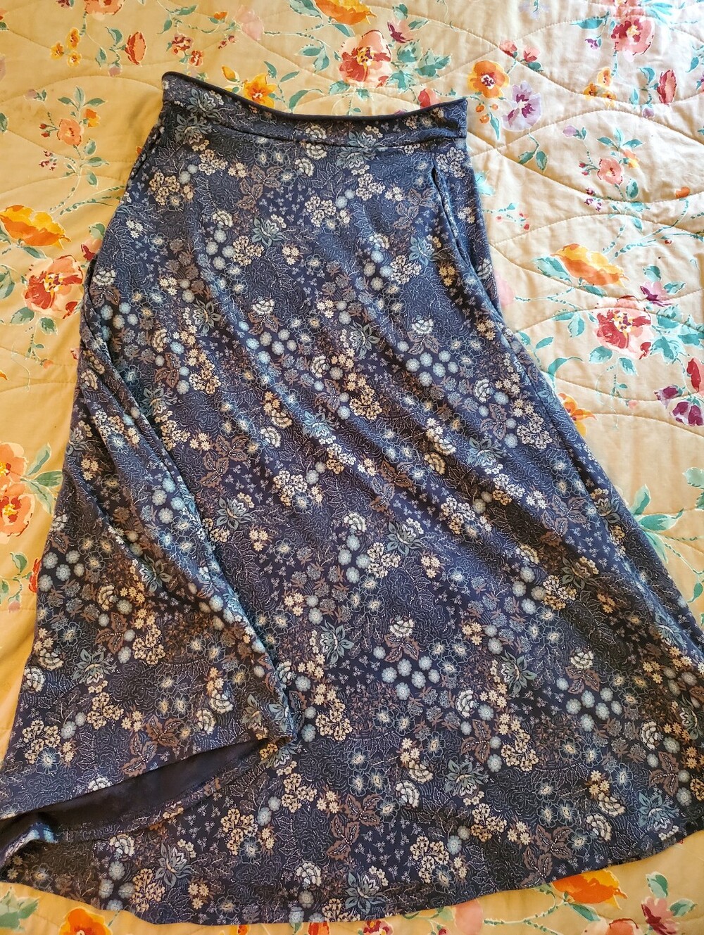 Pact Blue Floral Maxi Skirt